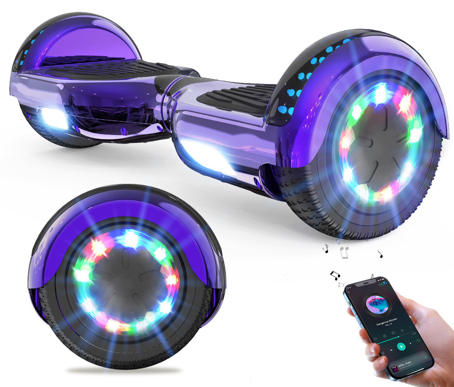 RCB JD6 Hoverboards 6,5 Zoll Skateboard Kinder (Kommt mit fünffarbigen LED-Leuchten)