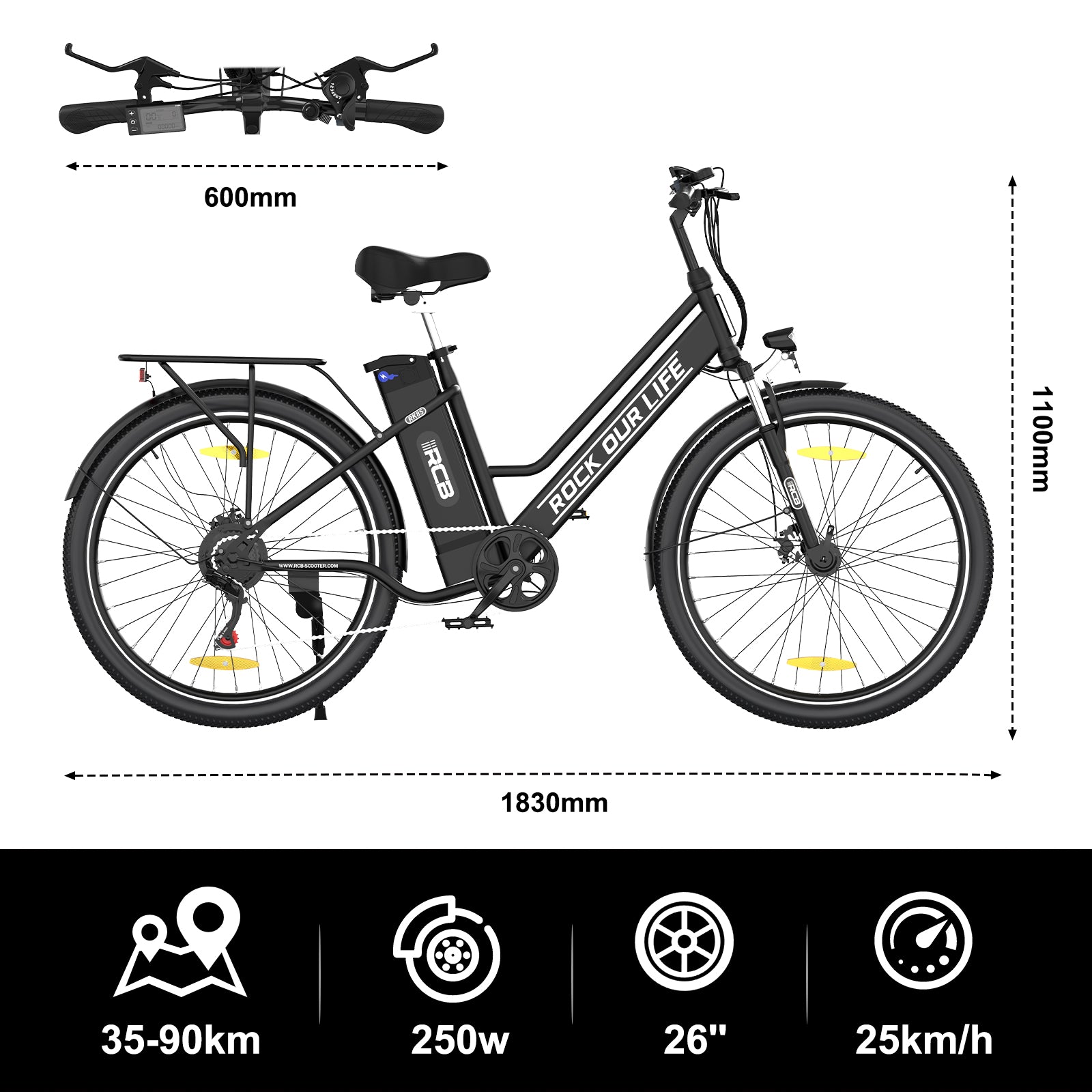 Bicicleta eléctrica RCB RK8S para adultos (RCB E BIKE)