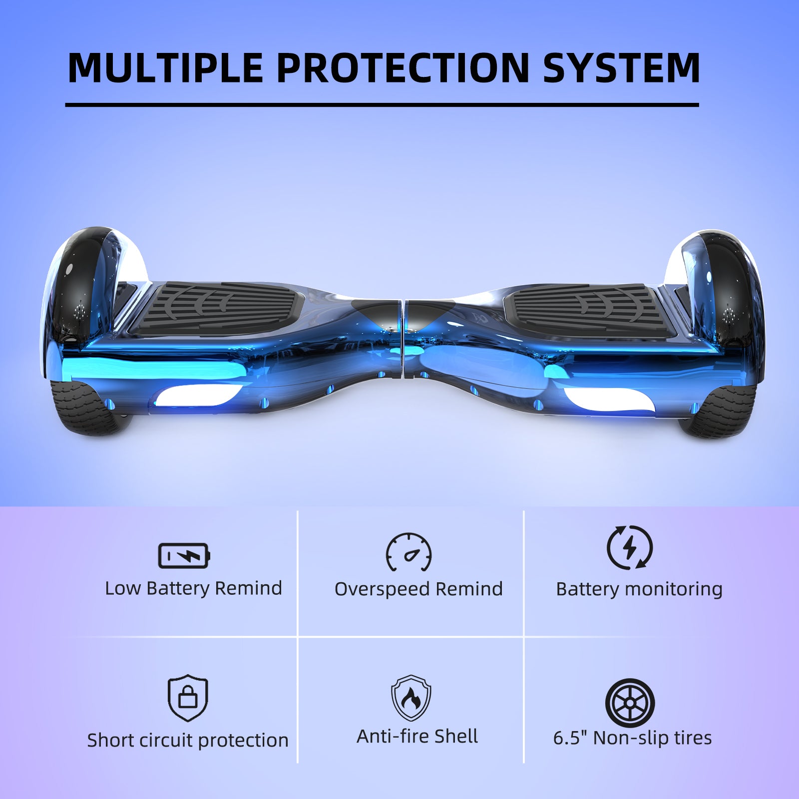 RCB JD6 Hoverboards 6,5 Zoll Skateboard Kinder (Kommt mit fünffarbigen LED-Leuchten)