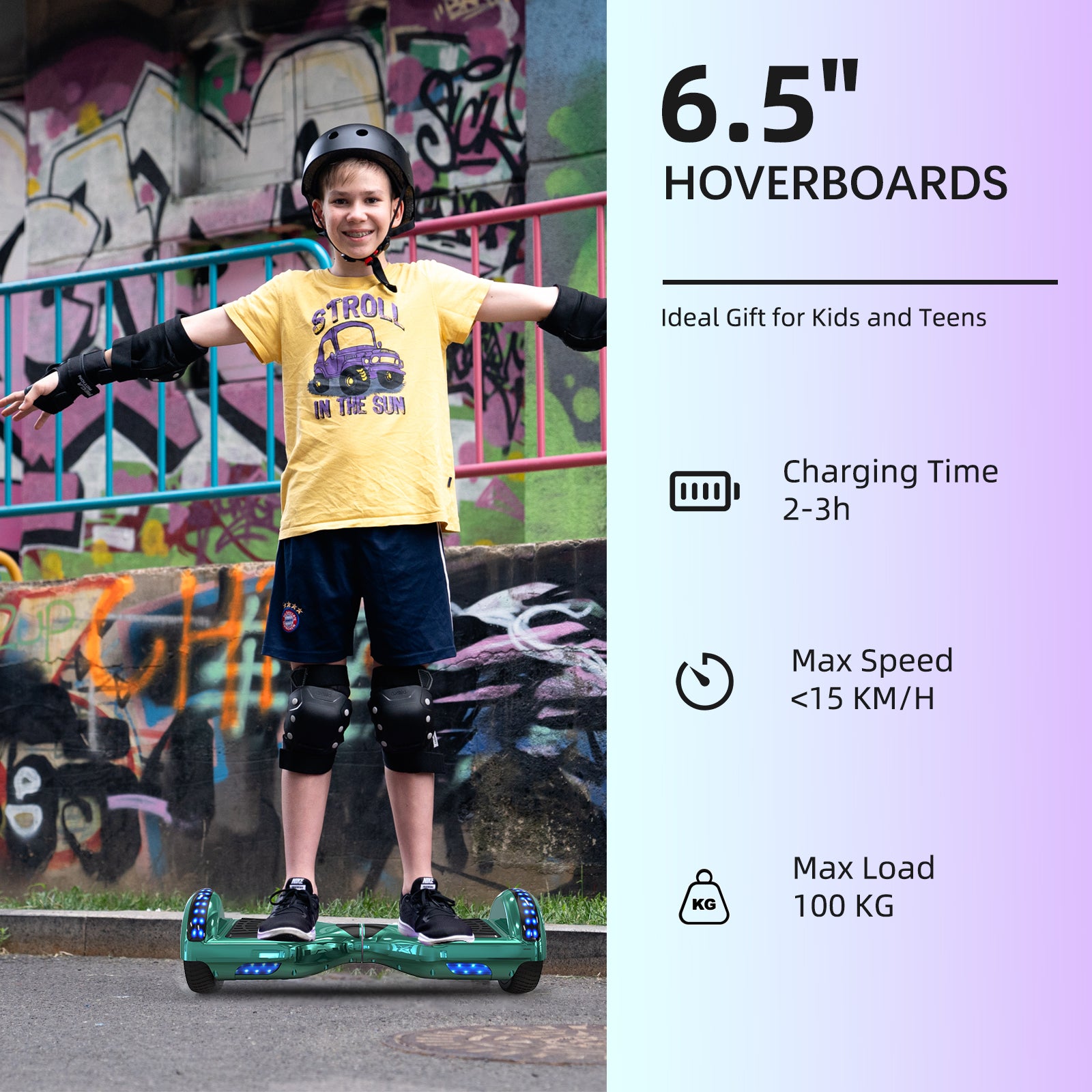 RCB JD6 Hoverboards 6,5 Zoll Skateboard Kinder (Kommt mit fünffarbigen LED-Leuchten)