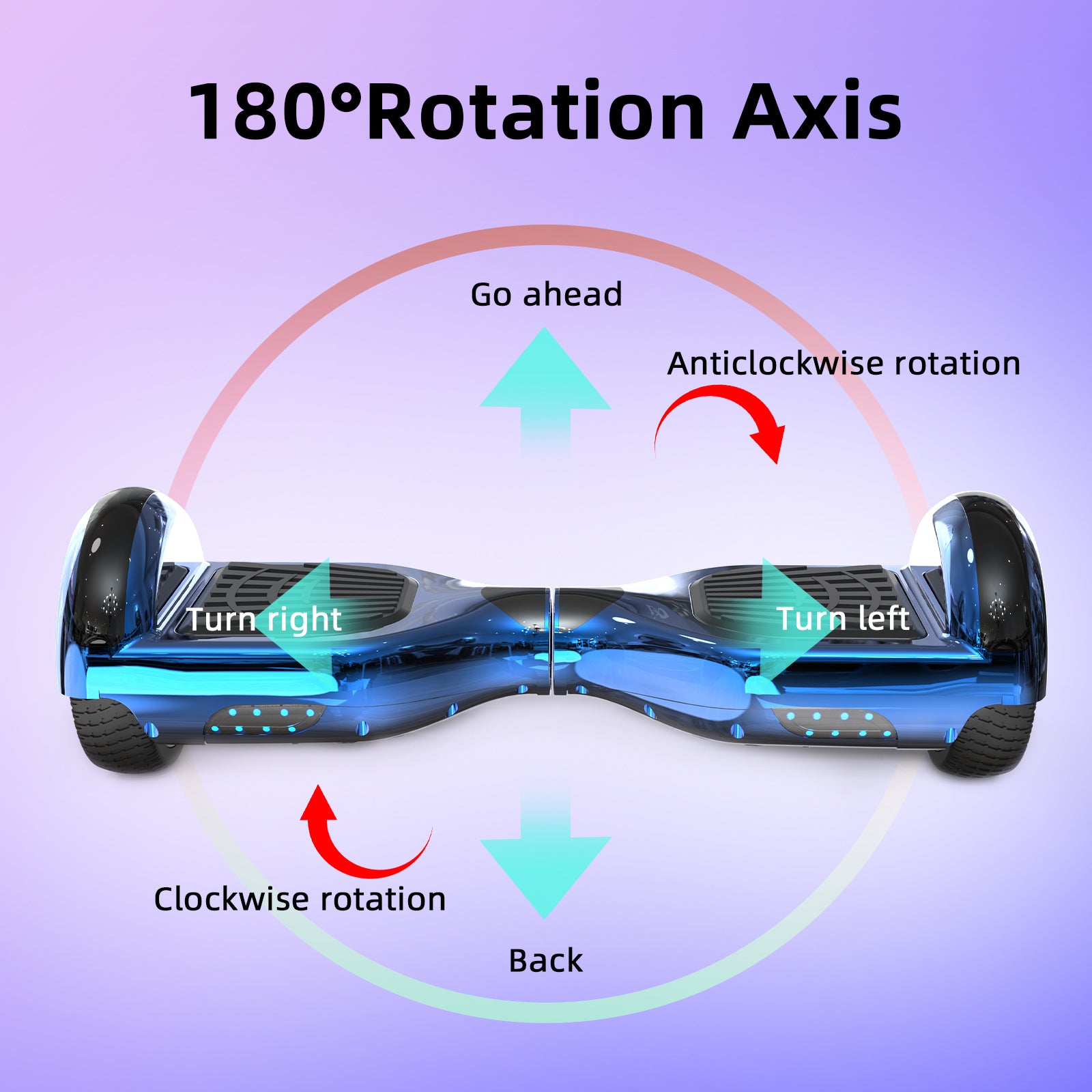 RCB JD6 Hoverboards 6,5 Zoll Skateboard Kinder (Kommt mit fünffarbigen LED-Leuchten)