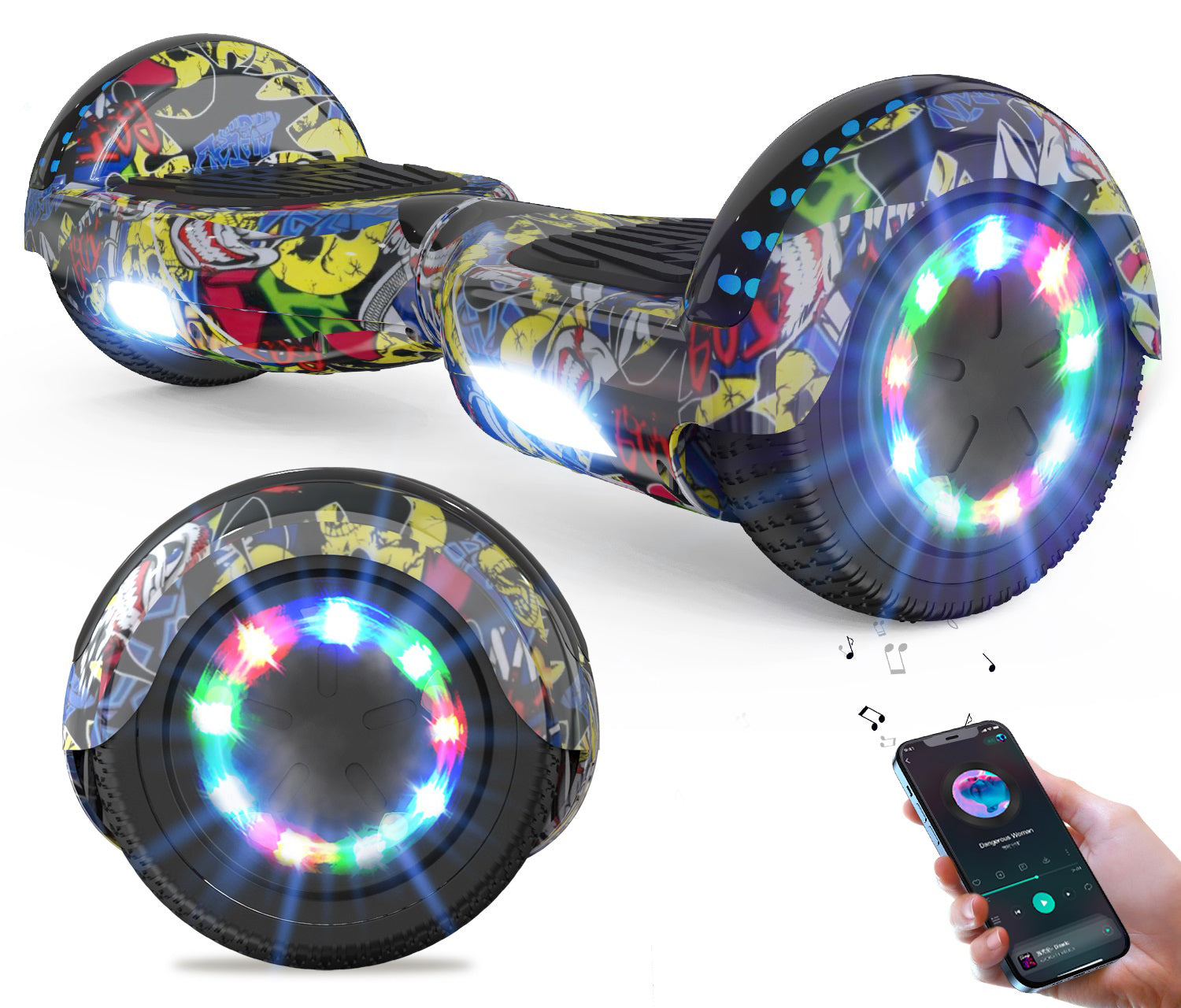 RCB JD6 Hoverboards 6.5 Inch Skateboard Children（Comes with five-color LED lights）