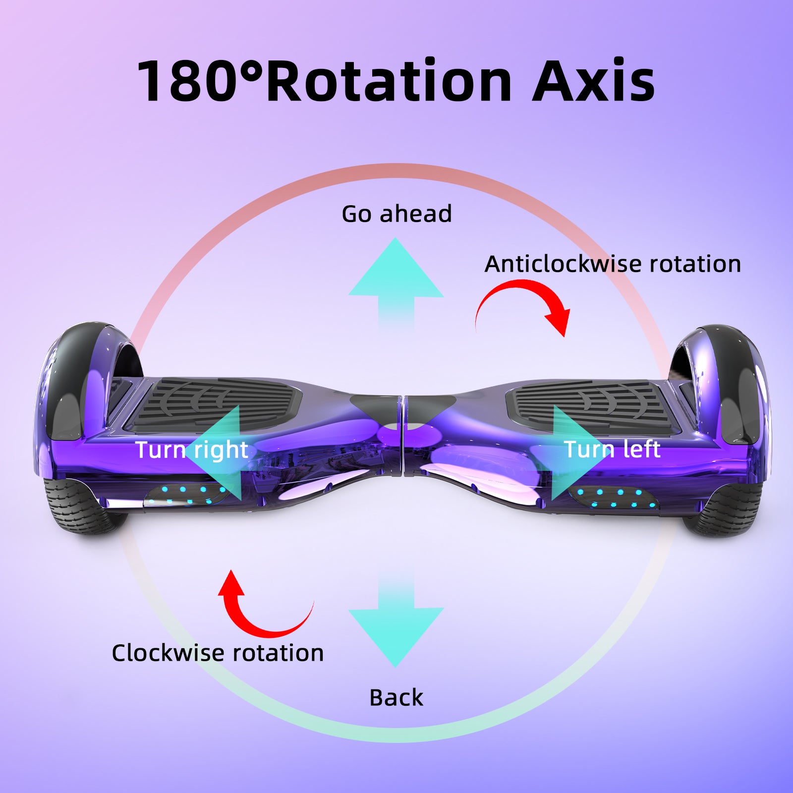 RCB JD6 Hoverboards 6,5 Zoll Skateboard Kinder (Kommt mit fünffarbigen LED-Leuchten)