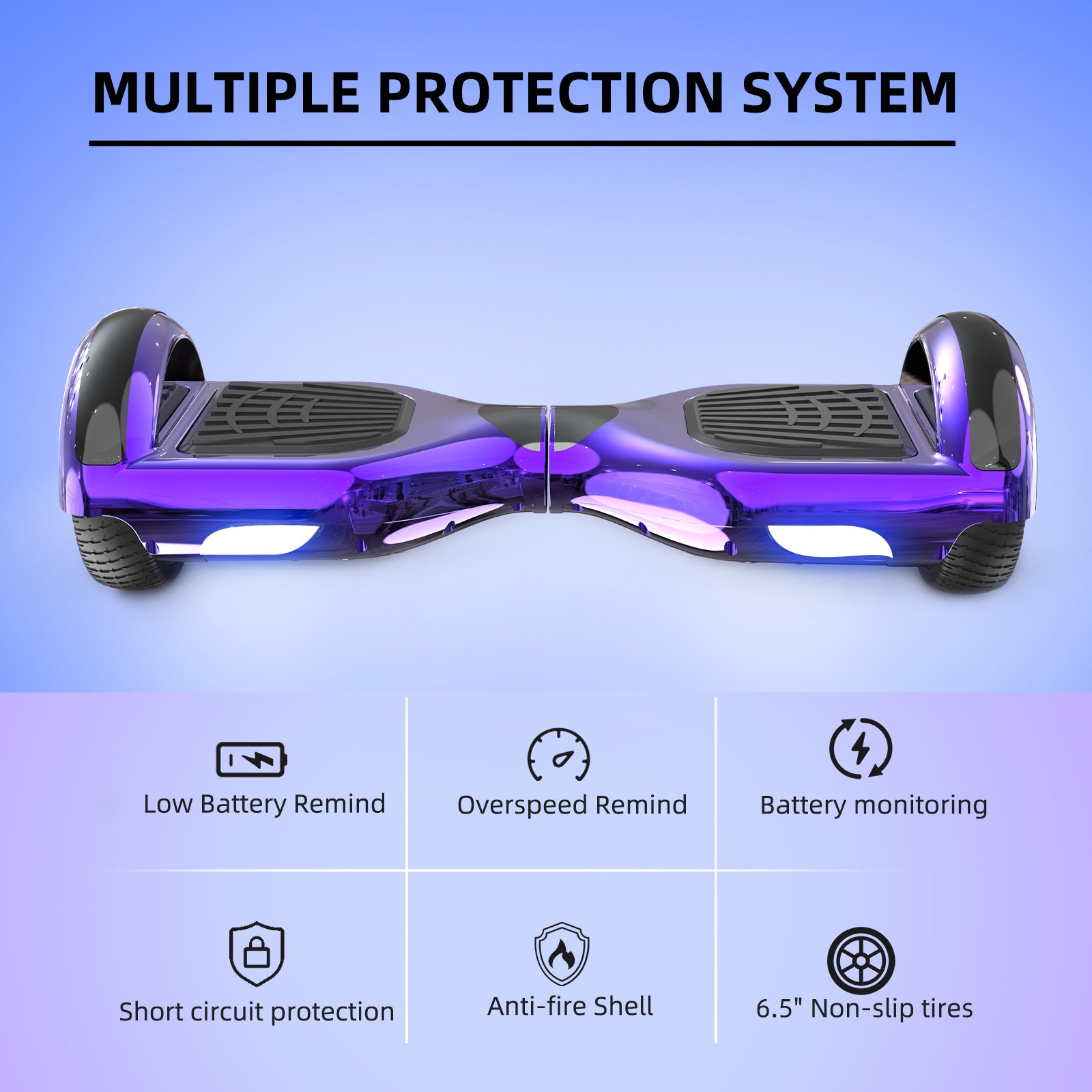 RCB JD6 Hoverboards 6,5 Zoll Skateboard Kinder (Kommt mit fünffarbigen LED-Leuchten)