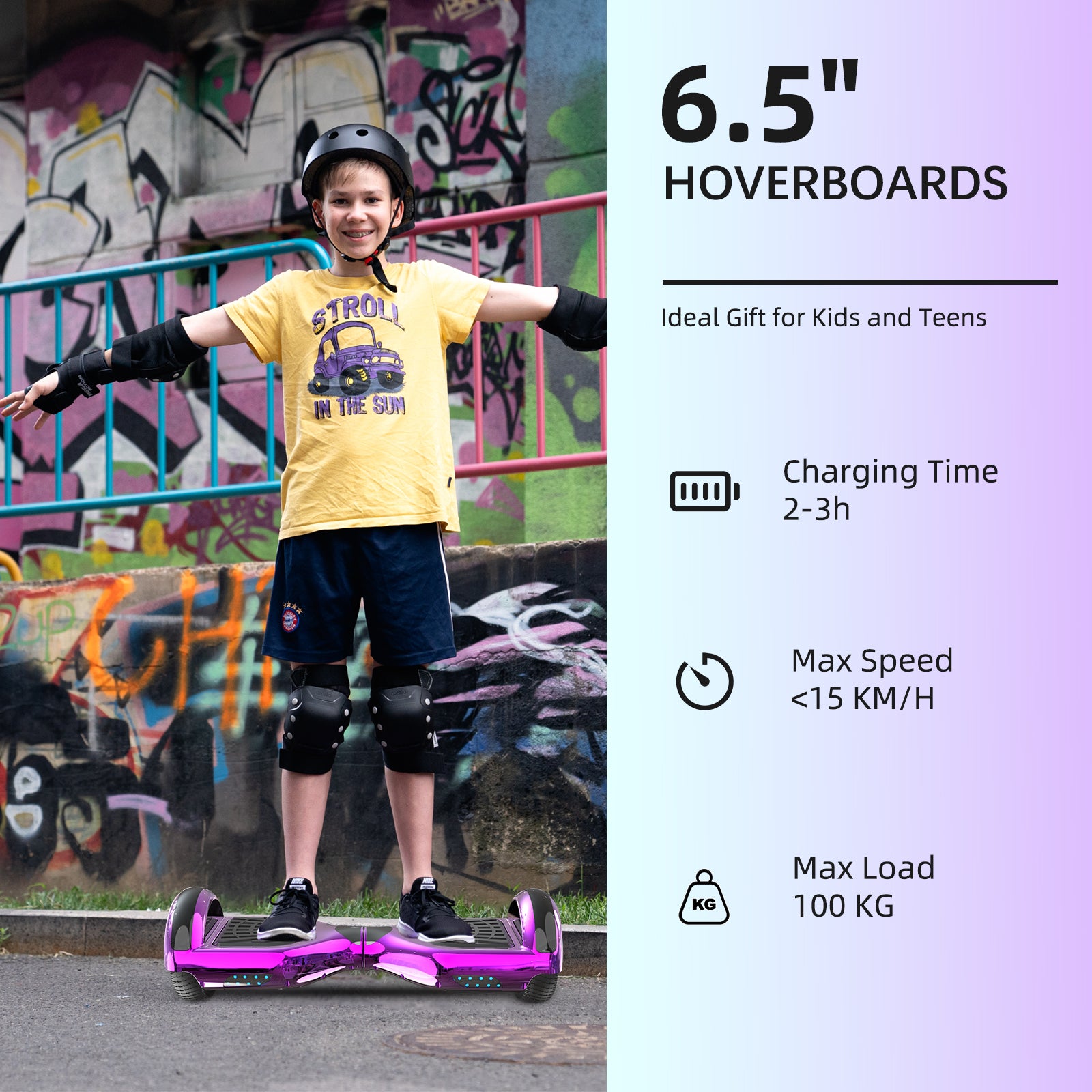 RCB JD6 Hoverboards 6,5 Zoll Skateboard Kinder (Kommt mit fünffarbigen LED-Leuchten)