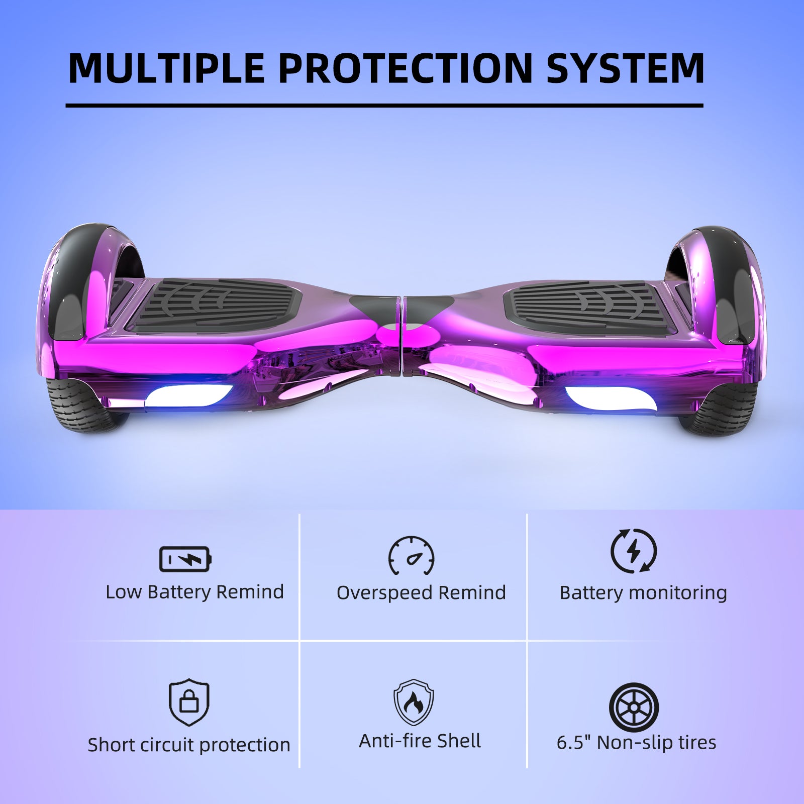 RCB JD6 Hoverboards 6,5 Zoll Skateboard Kinder (Kommt mit fünffarbigen LED-Leuchten)