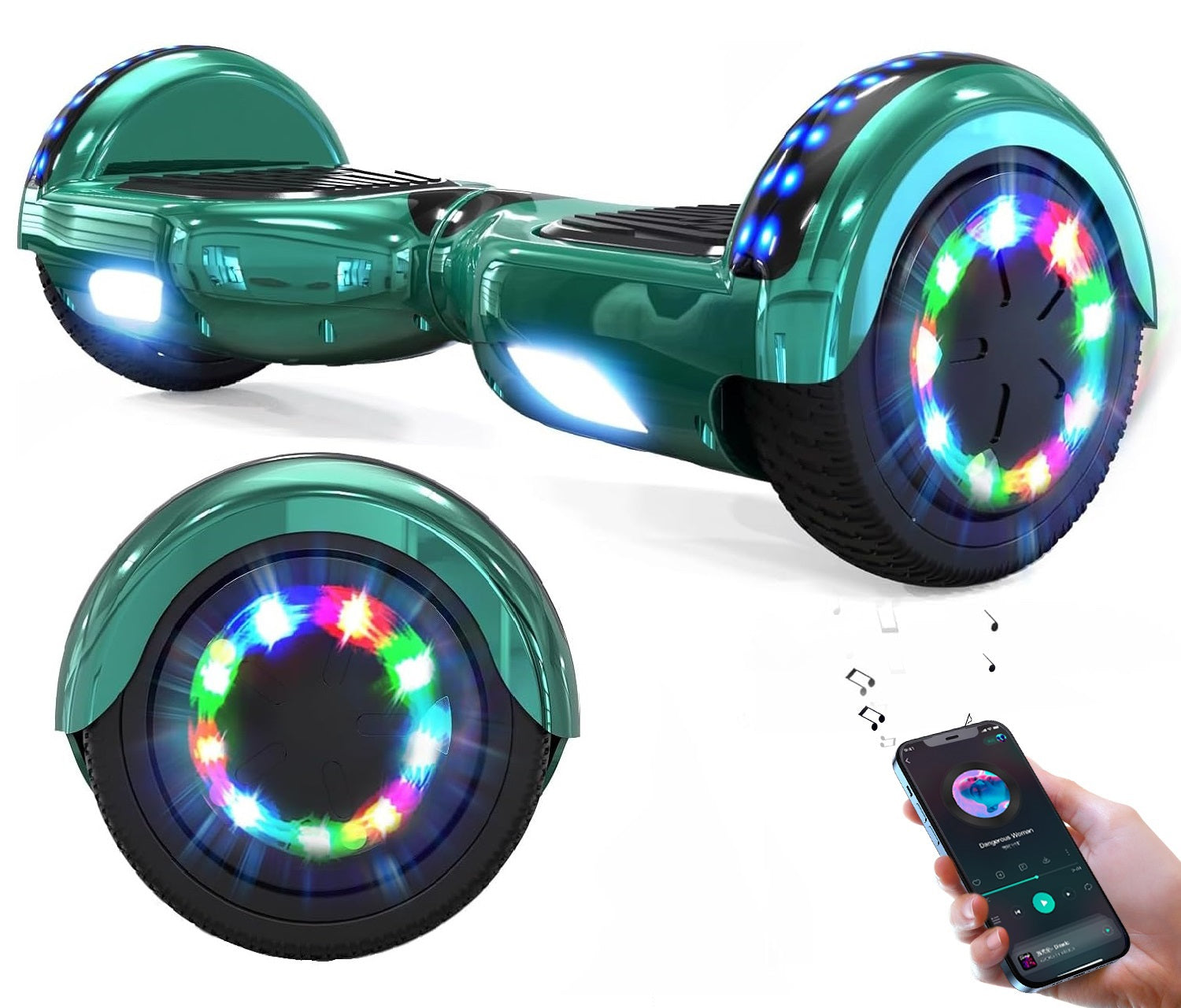 RCB JD6 Hoverboards 6,5 Zoll Skateboard Kinder (Kommt mit fünffarbigen LED-Leuchten)