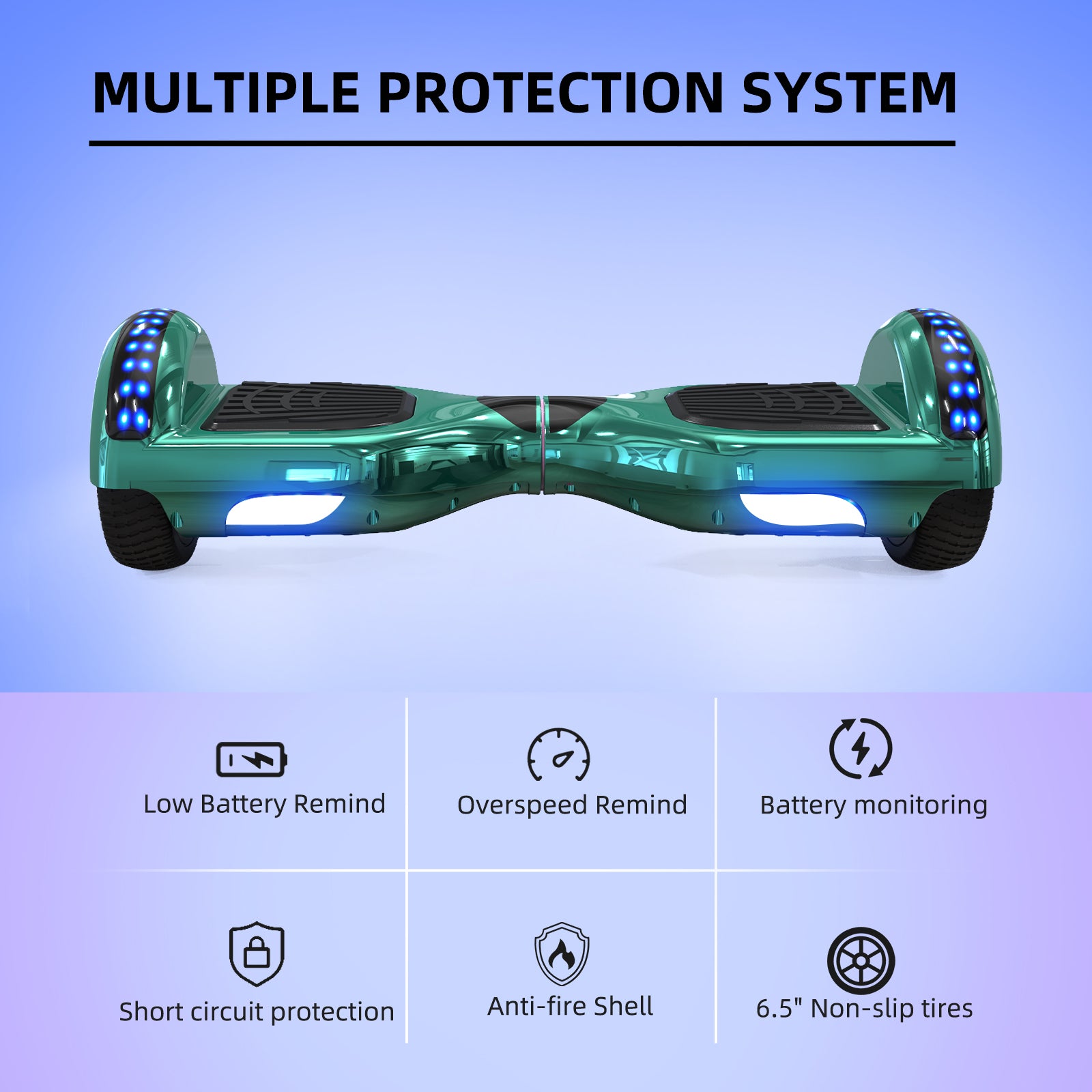 RCB JD6 Hoverboards 6,5 Zoll Skateboard Kinder (Kommt mit fünffarbigen LED-Leuchten)