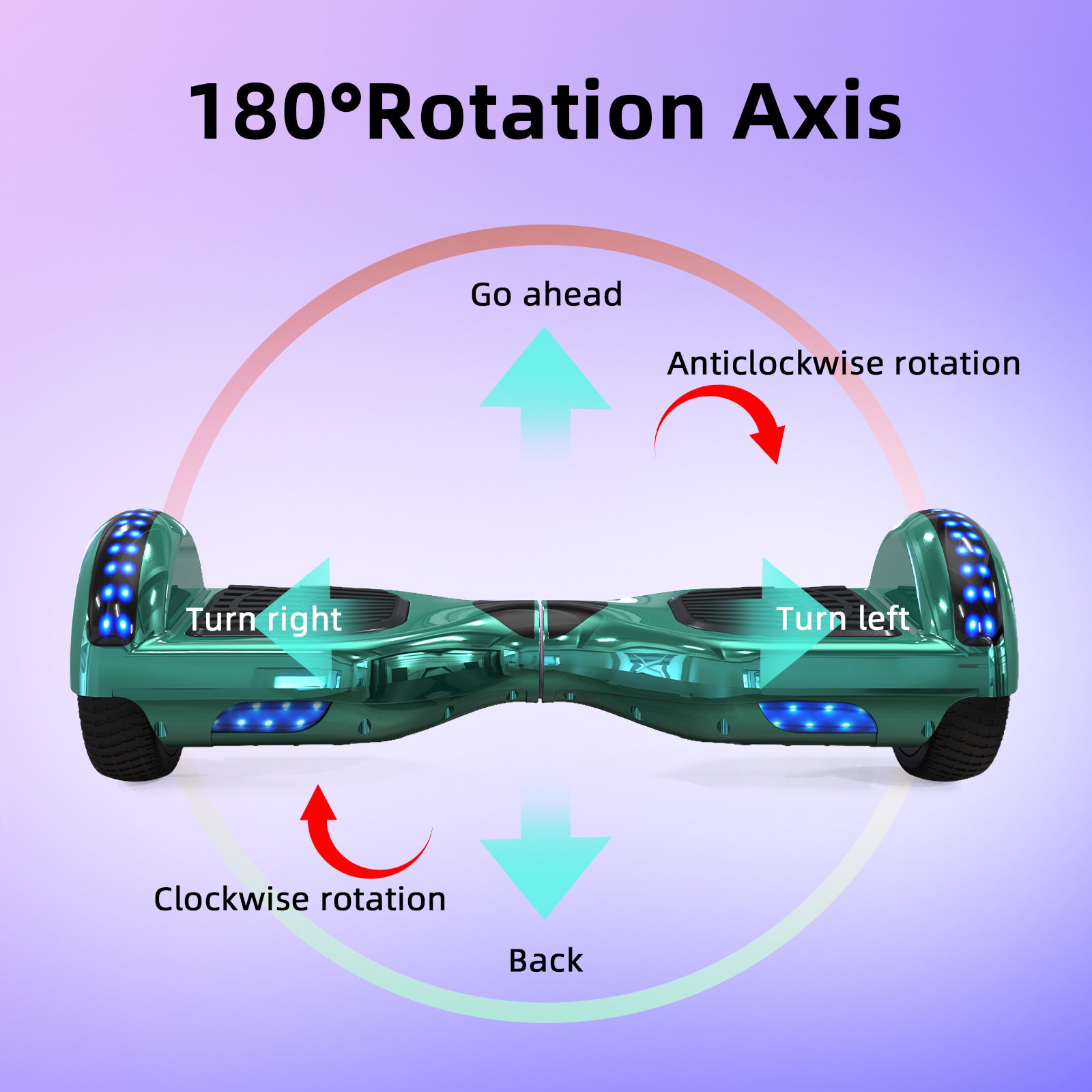 RCB JD6 Hoverboards 6,5 Zoll Skateboard Kinder (Kommt mit fünffarbigen LED-Leuchten)