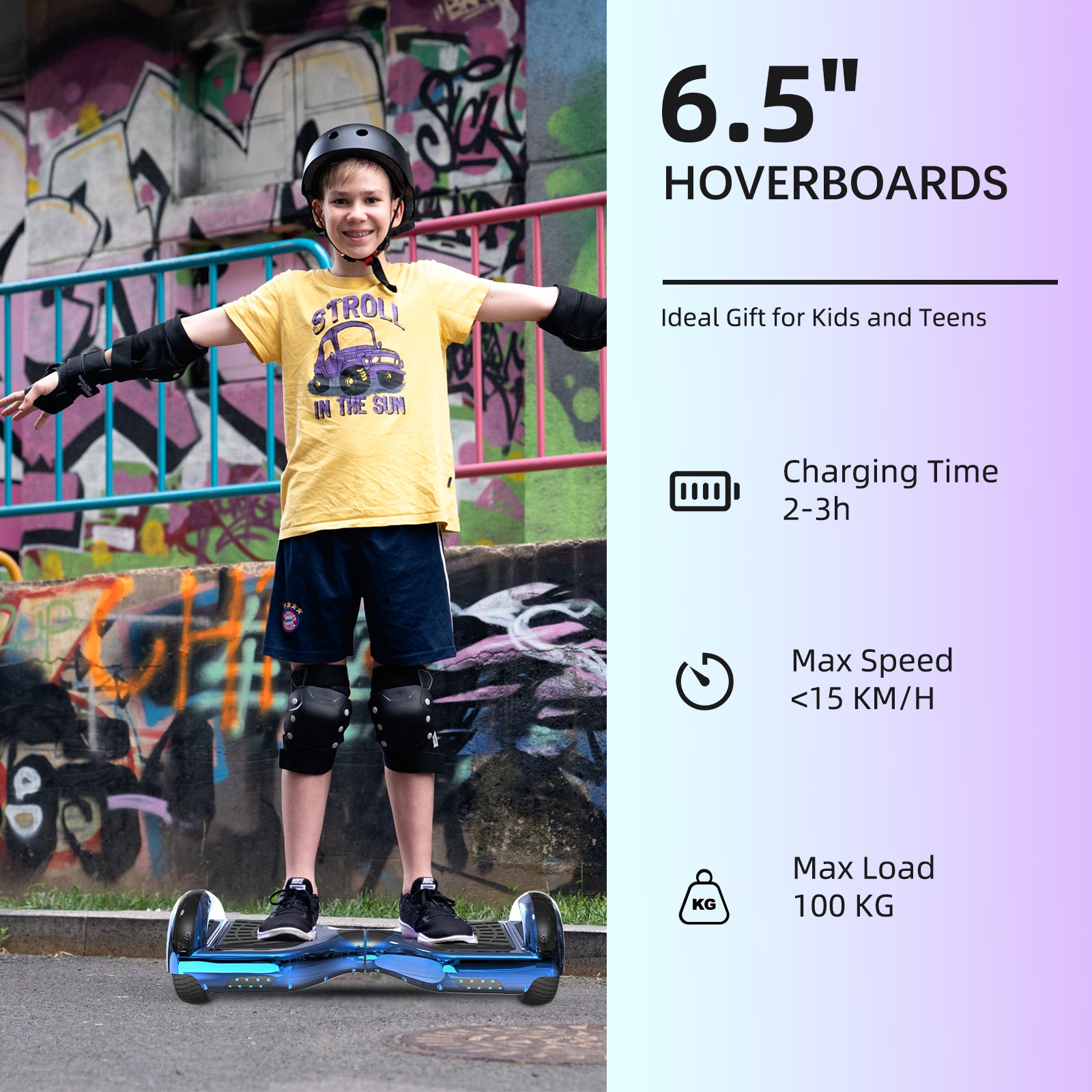 RCB JD6 Hoverboards 6,5 Zoll Skateboard Kinder (Kommt mit fünffarbigen LED-Leuchten)