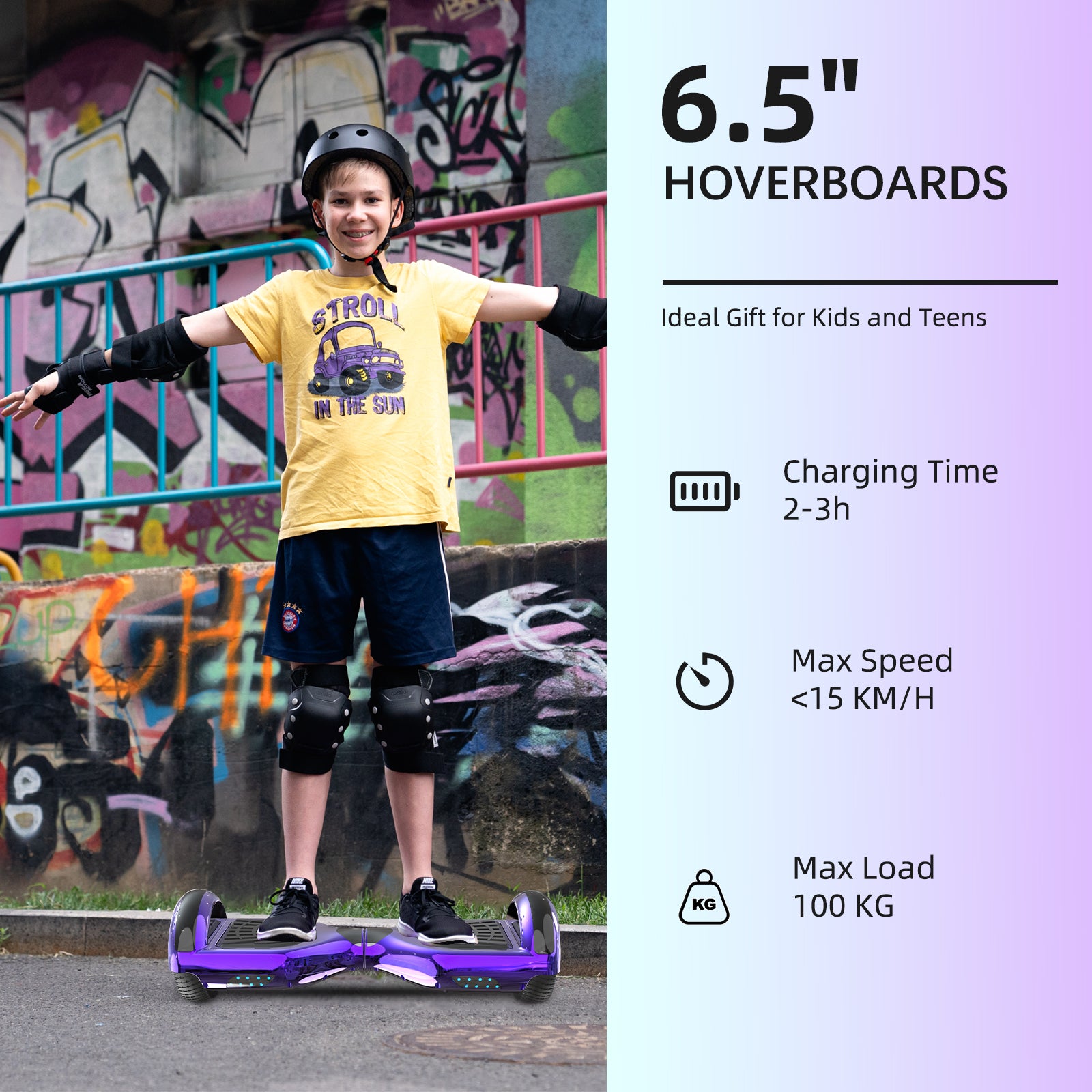 RCB JD6 Hoverboards 6,5 Zoll Skateboard Kinder (Kommt mit fünffarbigen LED-Leuchten)