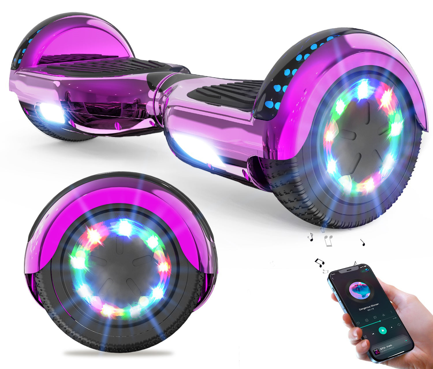 RCB JD6 Hoverboards 6,5 Zoll Skateboard Kinder (Kommt mit fünffarbigen LED-Leuchten)