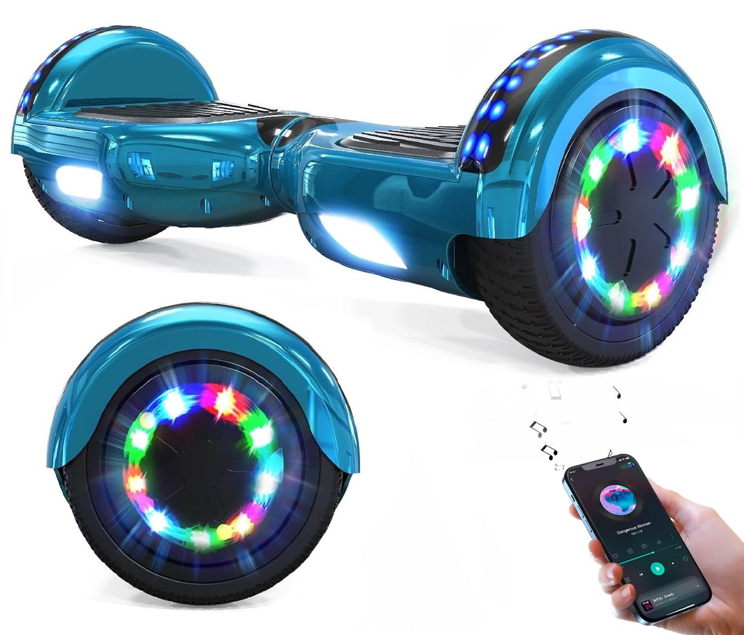 RCB JD6 Hoverboards 6,5 Zoll Skateboard Kinder (Kommt mit fünffarbigen LED-Leuchten)